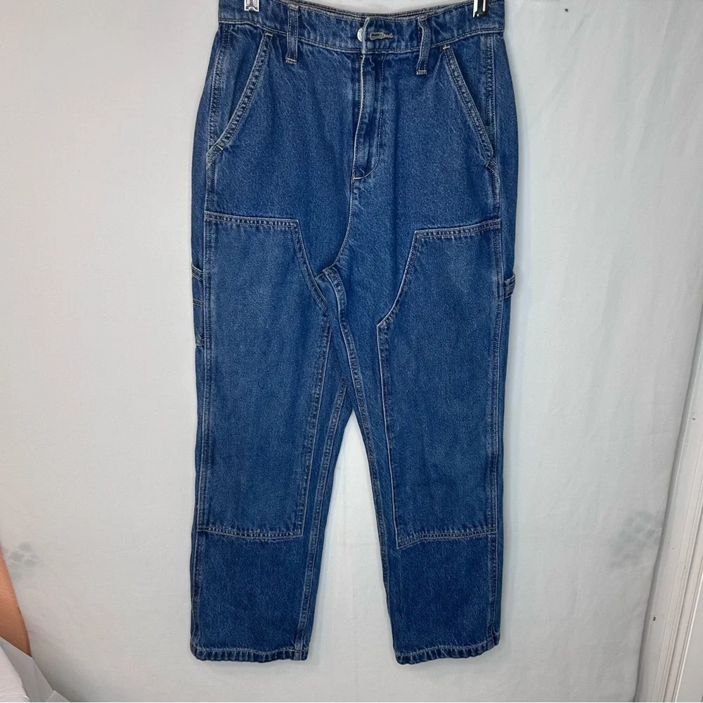 Old Navy Blue Denim Jeans High-Rise Relaxed Girl’s Size 14